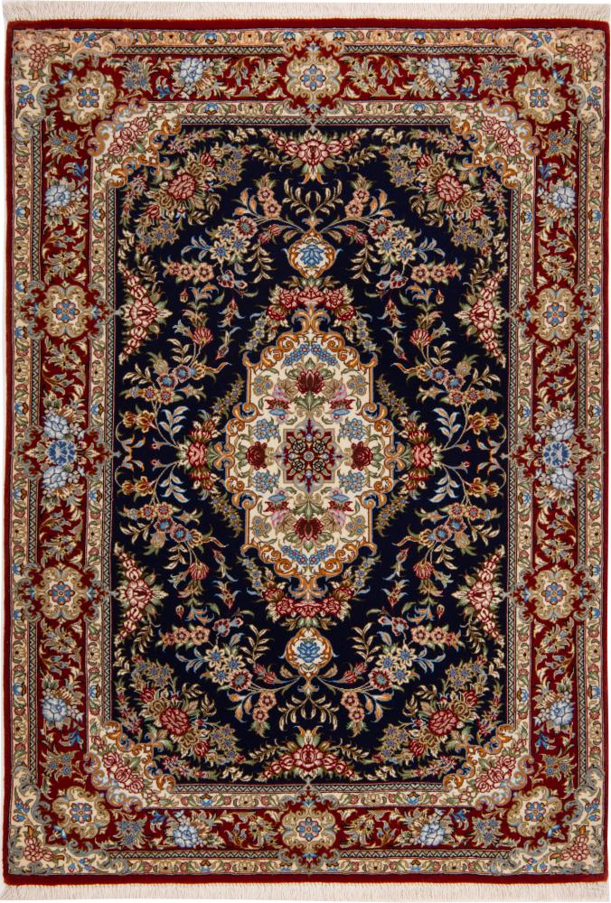 Perserteppich Ghom Seidenkette 5'0"x3'5" 5'0"x3'5", Perserteppich Handgeknüpft
