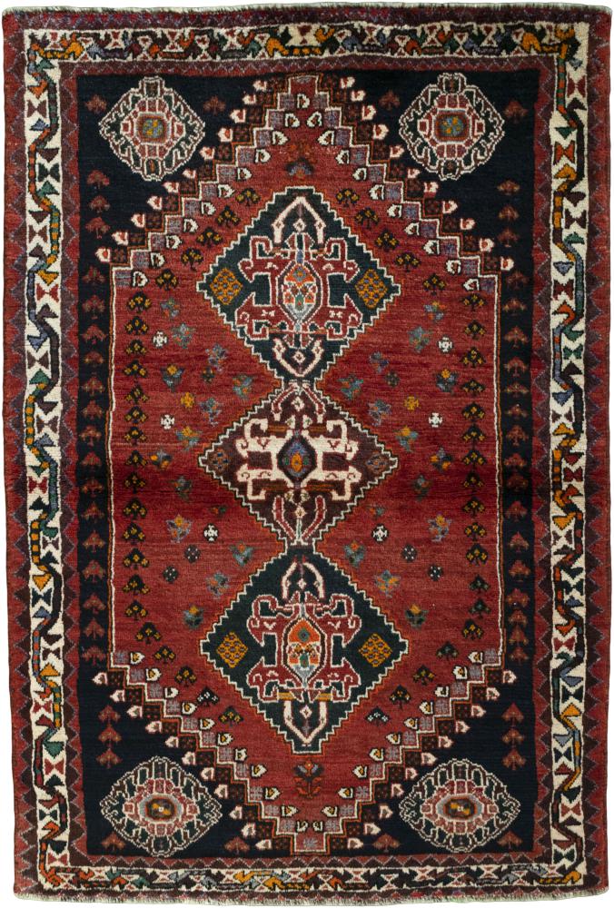 Persian Rug Shiraz 5'7"x3'10" 5'7"x3'10", Persian Rug Knotted by hand