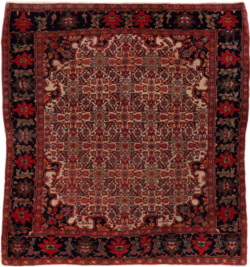 Tapis persan Farahan Antique 142x134 142x134, Tapis persan Noué à la main