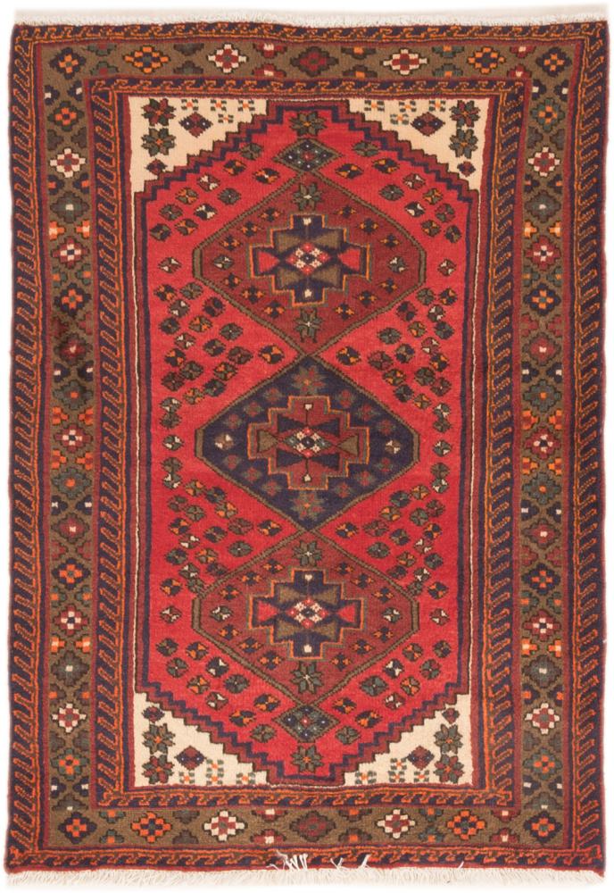 Tapis persan Hamadan 4'6"x3'4" 4'6"x3'4", Tapis persan Noué à la main