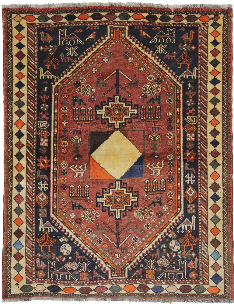 Persisk tæppe Ghashghai 166x130 166x130, Persisk tæppe Knyttet i hånden