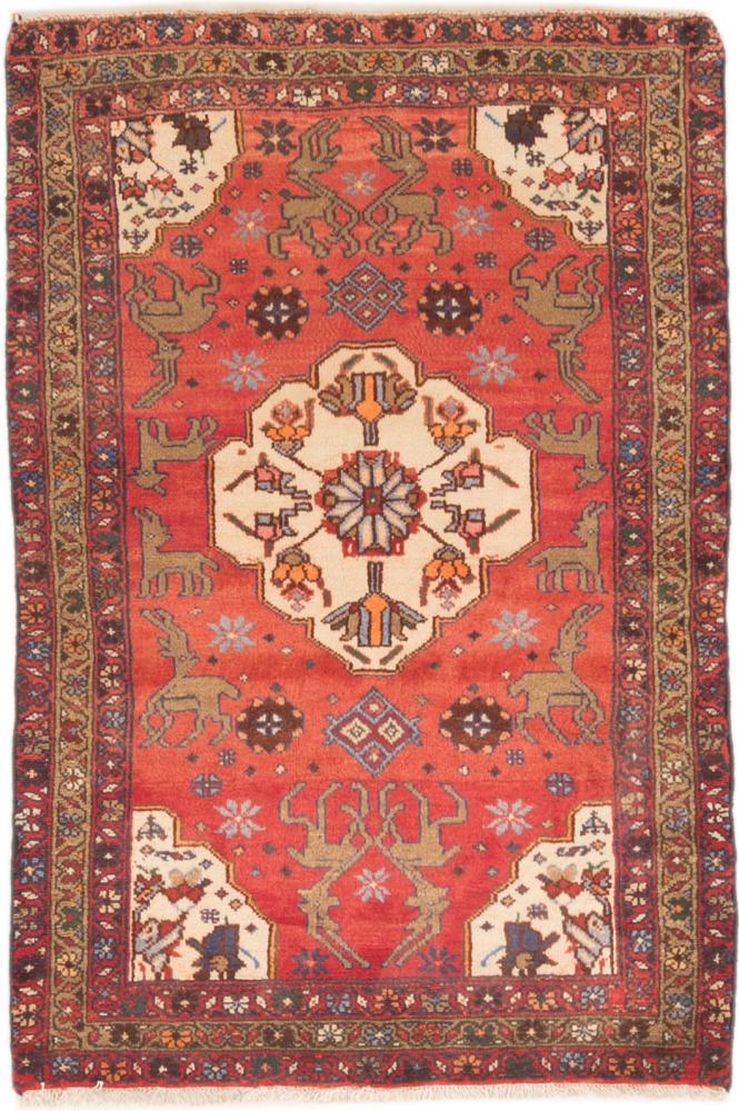 Persian Rug Hamadan 4'9"x3'3" 4'9"x3'3", Persian Rug Knotted by hand