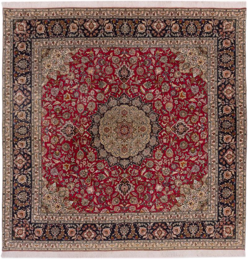 Tapete persa Tabriz 248x246 248x246, Tapete persa Atado à mão