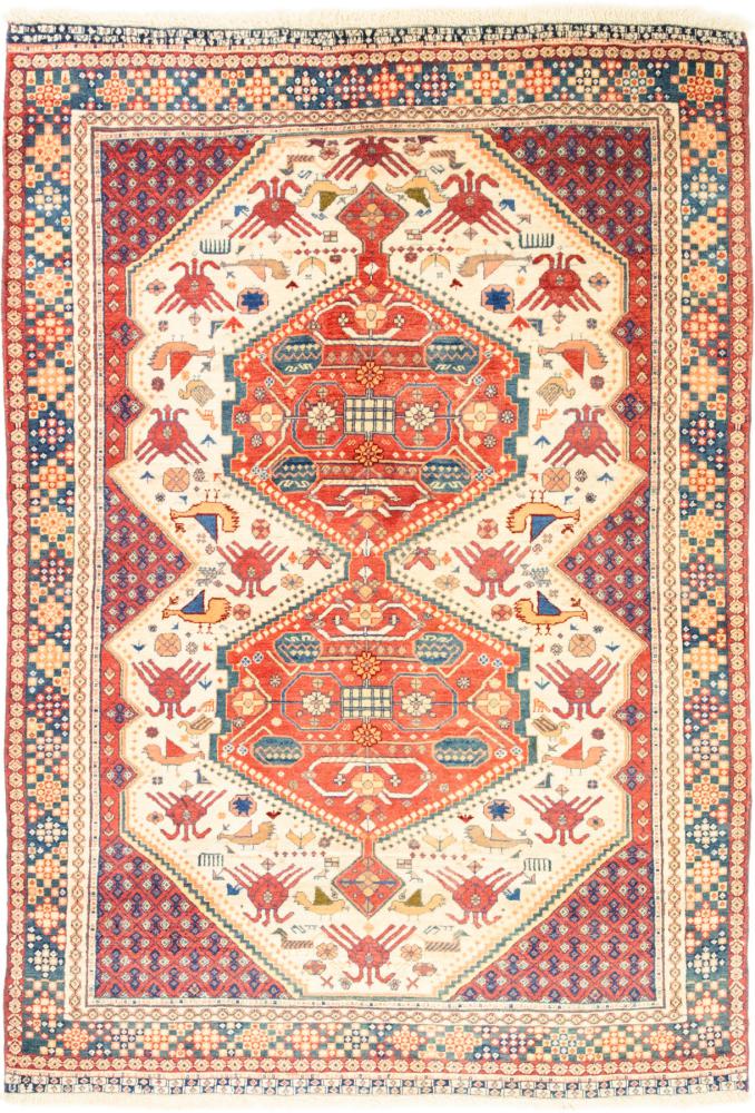 Persian Rug Persian Gabbeh Loribaft 7'5"x5'1" 7'5"x5'1", Persian Rug Knotted by hand