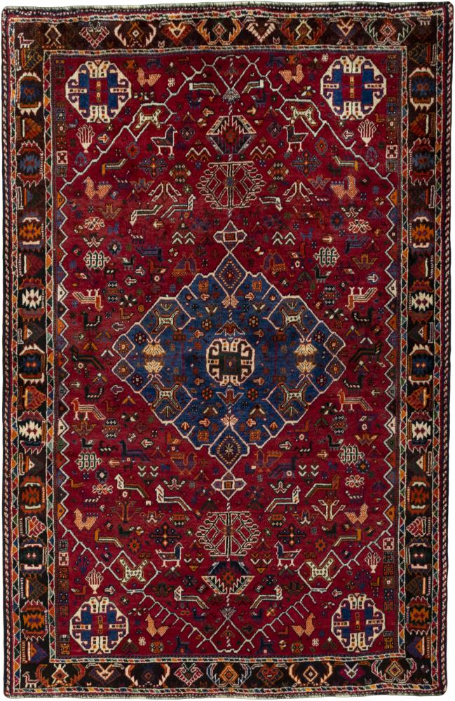 Persian Rug Shiraz 7'4"x4'11" 7'4"x4'11", Persian Rug Knotted by hand