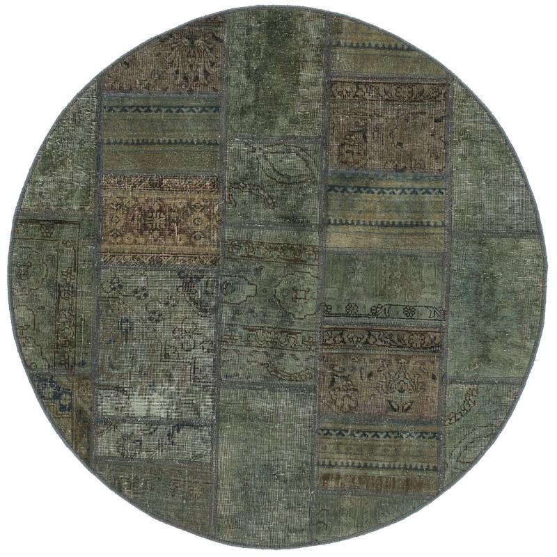 Persisk tæppe Patchwork 151x151 151x151, Persisk tæppe Knyttet i hånden