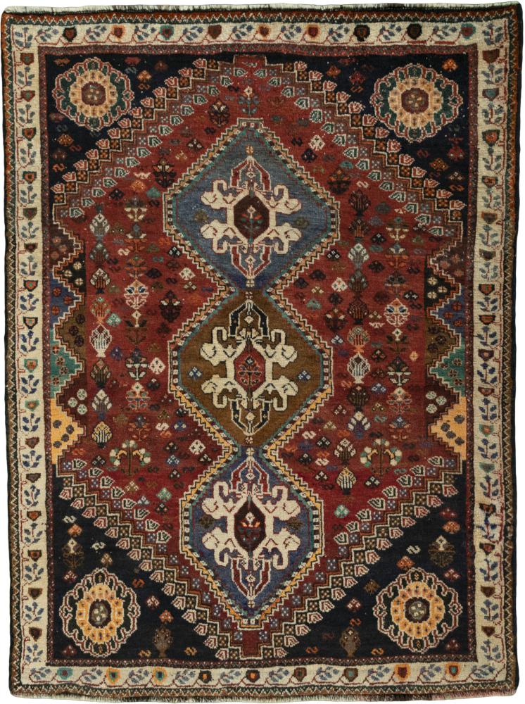 Persian Rug Shiraz 5'2"x3'10" 5'2"x3'10", Persian Rug Knotted by hand