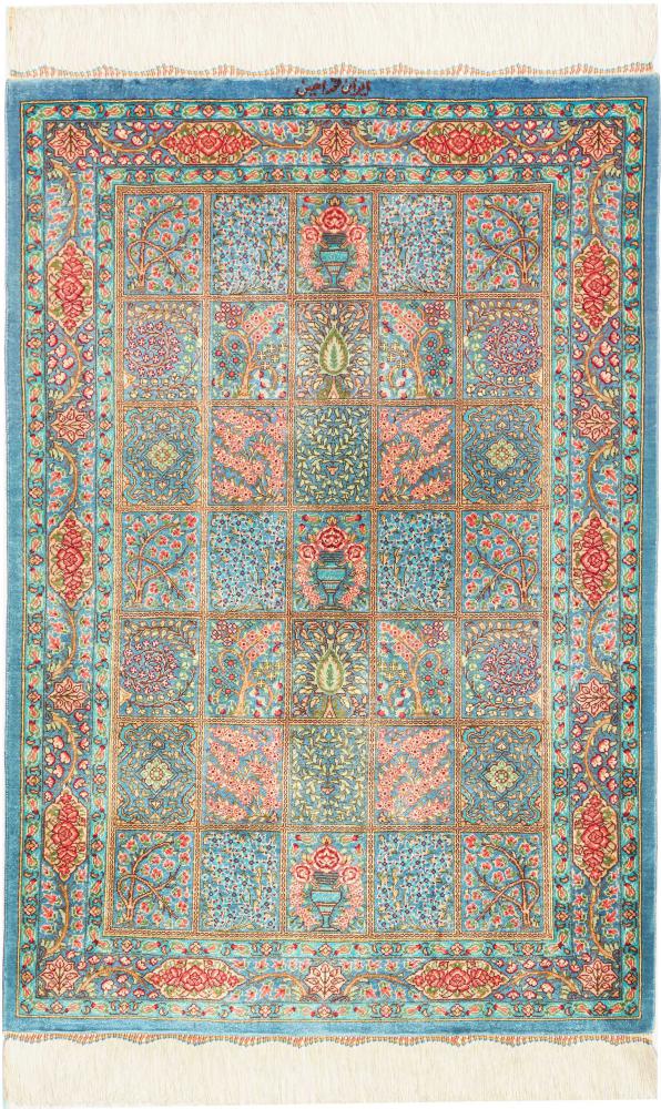 Perzisch tapijt Qum Zijde 89x61 89x61, Perzisch tapijt Handgeknoopte