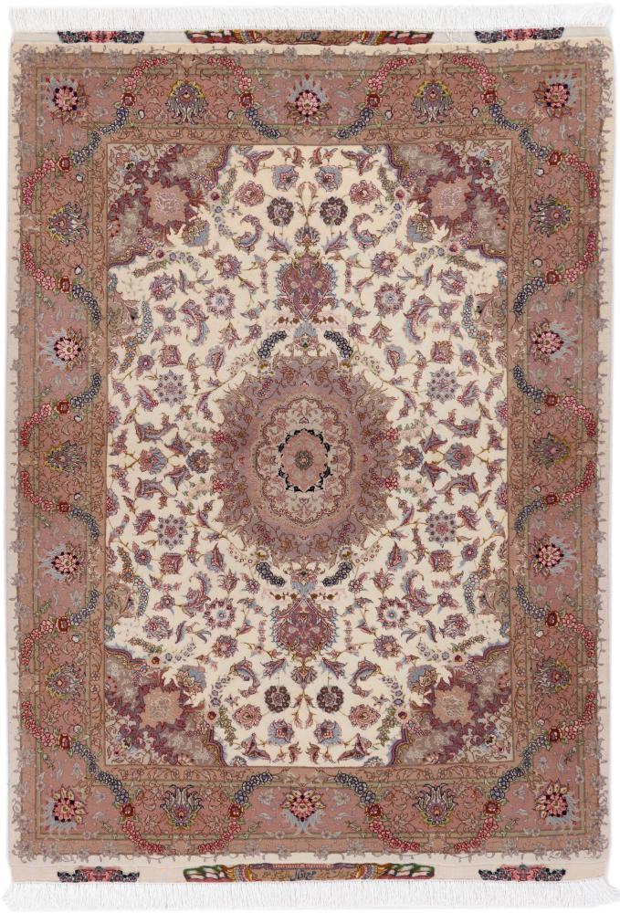 Persisk tæppe Tabriz 60Raj Silkenkette 210x146 210x146, Persisk tæppe Håndknyttet