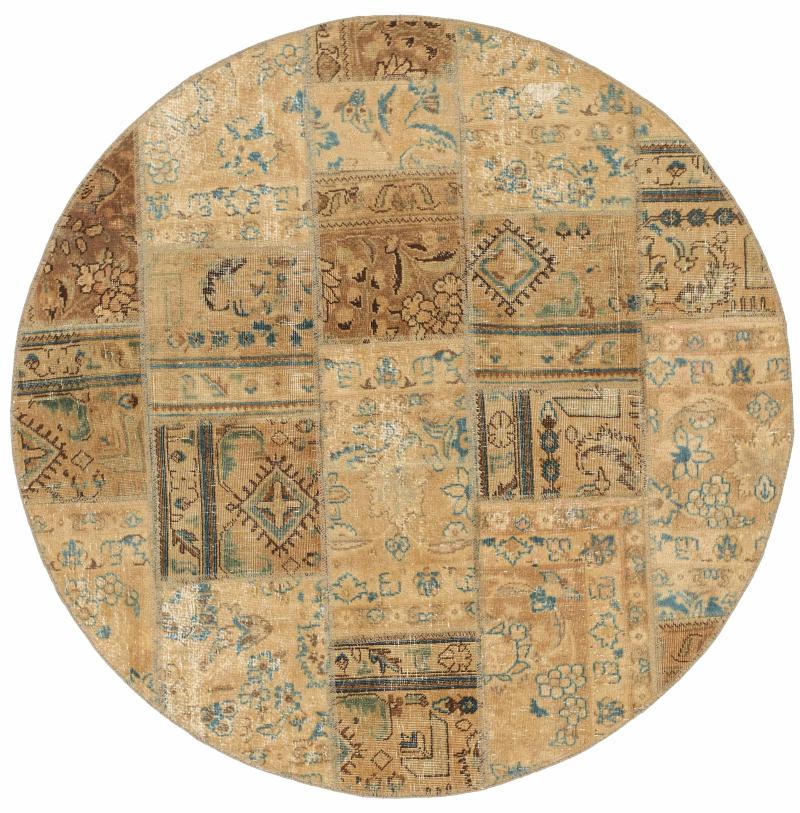 Perzisch tapijt Patchwork 149x151 149x151, Perzisch tapijt Handgeknoopte