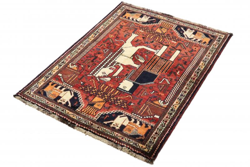 Tapete persa Ghashghai 166x123 166x123, Tapete persa Atado à mão