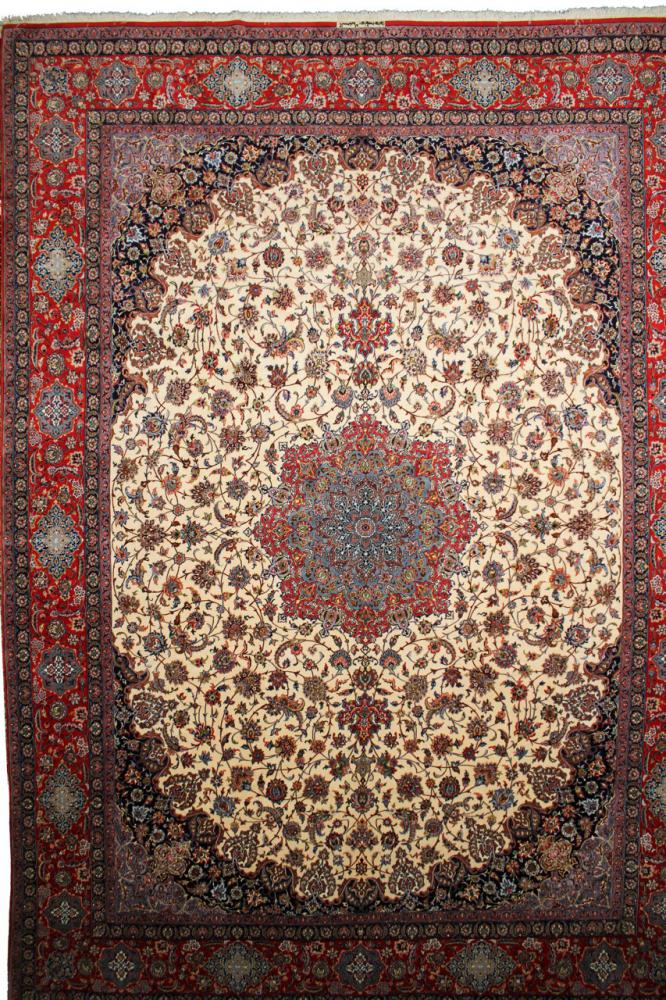 Tappeto persiano Isfahan Ordito in Seta 445x321 445x321, Tappeto persiano Annodato a mano