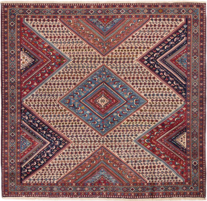 Tapis persan Yalameh 192x203 192x203, Tapis persan Noué à la main