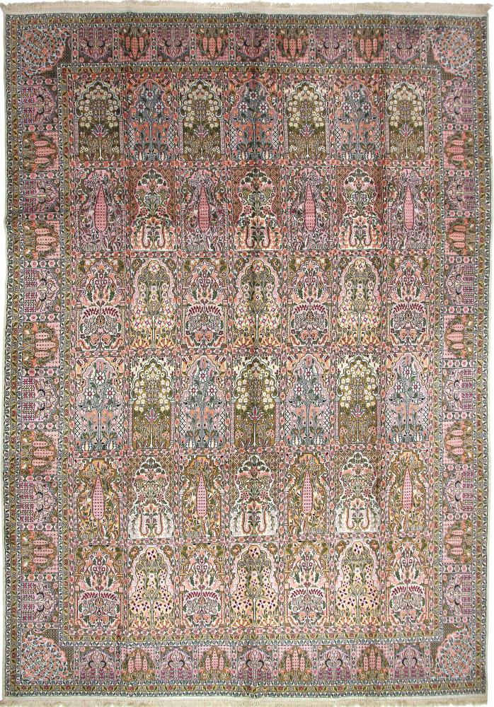 Tappeto indiano Cachemire di Seta 379x274 379x274, Tappeto persiano Annodato a mano