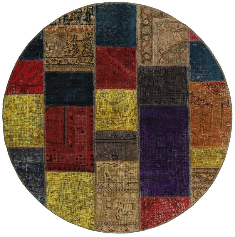 Tapete persa Patchwork 149x151 149x151, Tapete persa Atado à mão