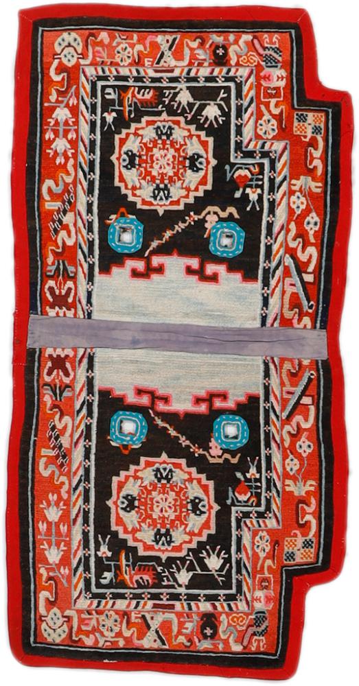 Nepal Teppich Pferde Decke Tibet Alt 134x67 134x67, Perserteppich Handgeknüpft