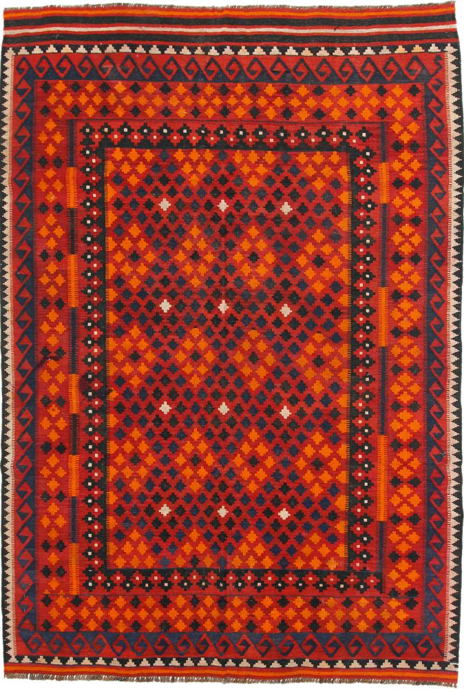 Afghan rug Kilim Afghan Antique 8'10"x6'3" 8'10"x6'3", Persian Rug Woven by hand