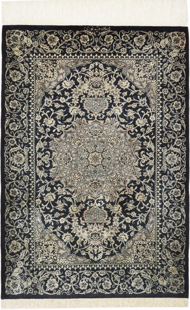 Perzisch tapijt Qum Zijde 87x59 87x59, Perzisch tapijt Handgeknoopte