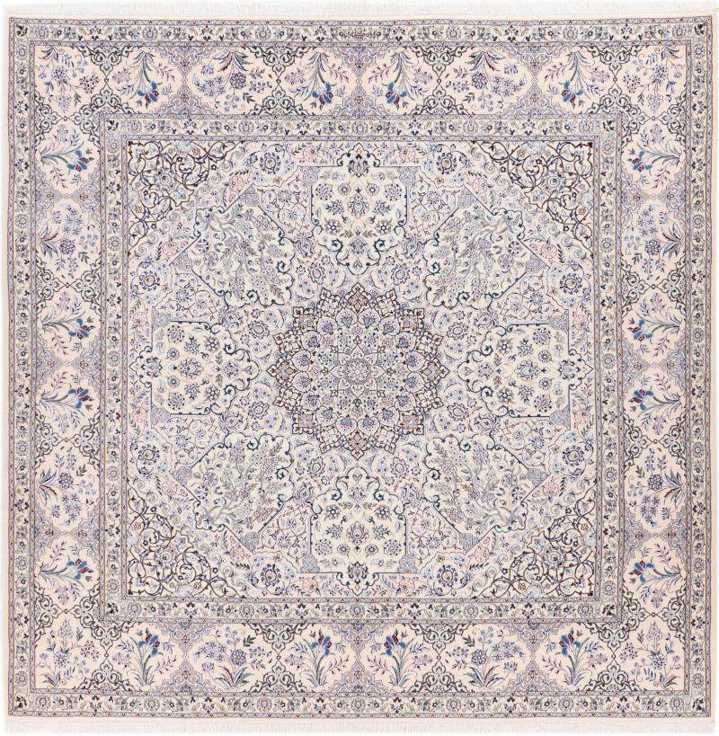 Tapis persan Naïn 6La 252x252 252x252, Tapis persan Noué à la main