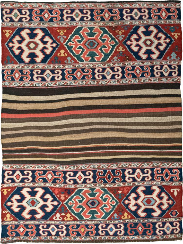 Tapete persa Kilim Fars Ghashghai Antigo 138x103 138x103, Tapete persa Tecido à mão