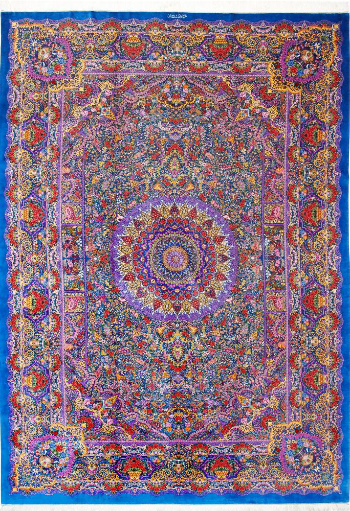 Tappeto persiano Qum di Seta Rahmani 349x246 349x246, Tappeto persiano Annodato a mano