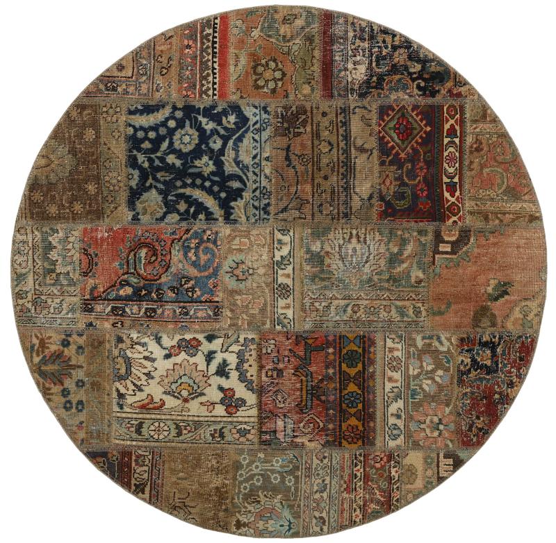 Tapis persan Patchwork 151x149 151x149, Tapis persan Noué à la main