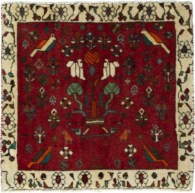 Alfombra persa Shiraz 60x61 60x61, Alfombra persa Anudado a mano