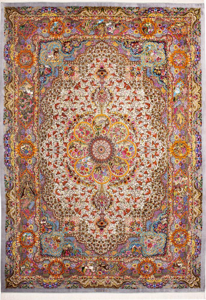 Tappeto persiano Qum di Seta Nader 354x251 354x251, Tappeto persiano Annodato a mano