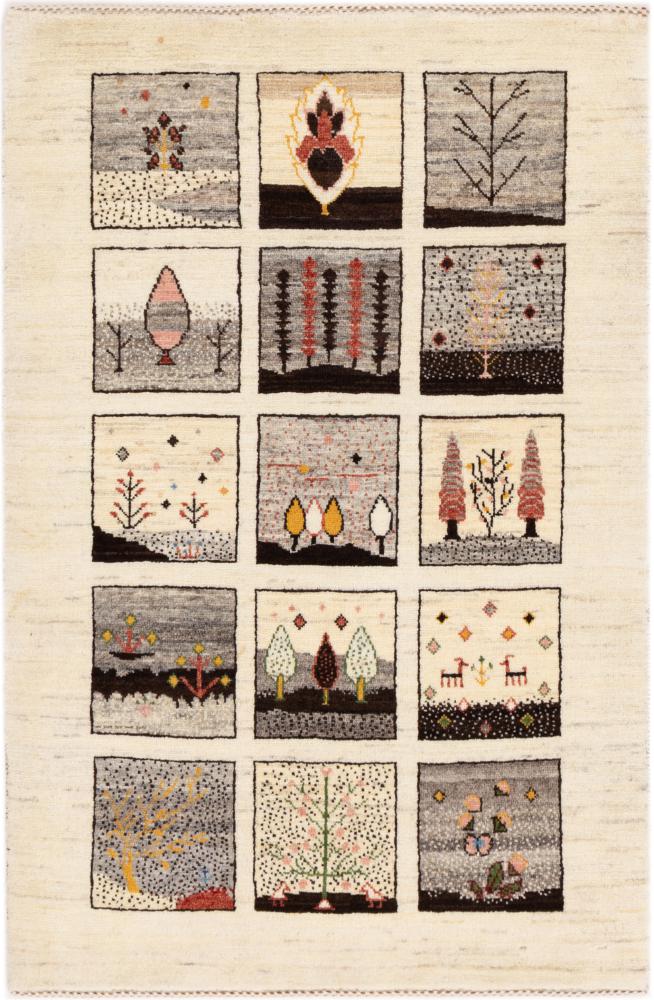 Tapete persa Persa Gabbeh Kashkuli Banafsheh 123x80 123x80, Tapete persa Atado à mão