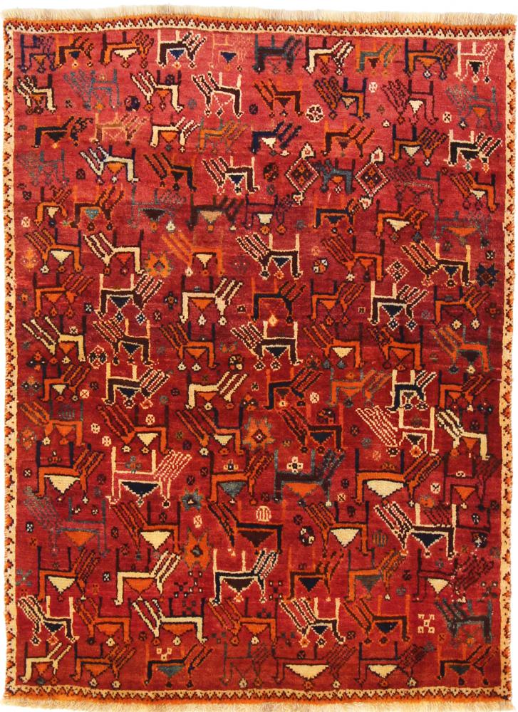 Tapete persa Ghashghai 150x111 150x111, Tapete persa Atado à mão