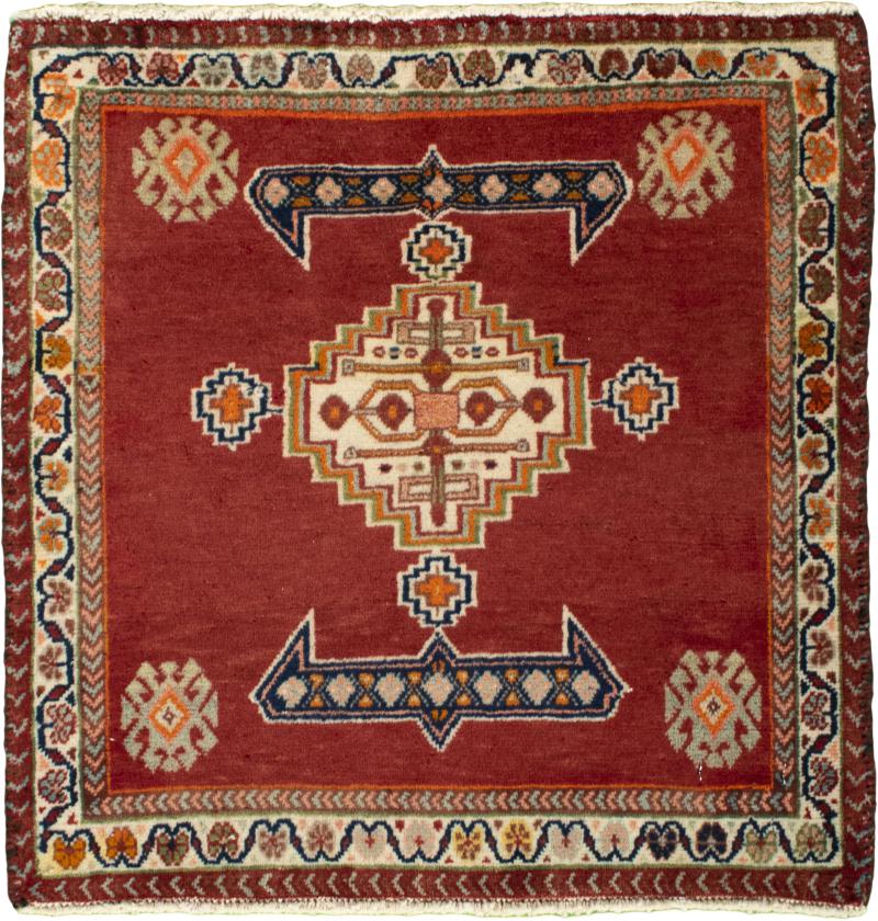 Tapis persan Shiraz 59x56 59x56, Tapis persan Noué à la main