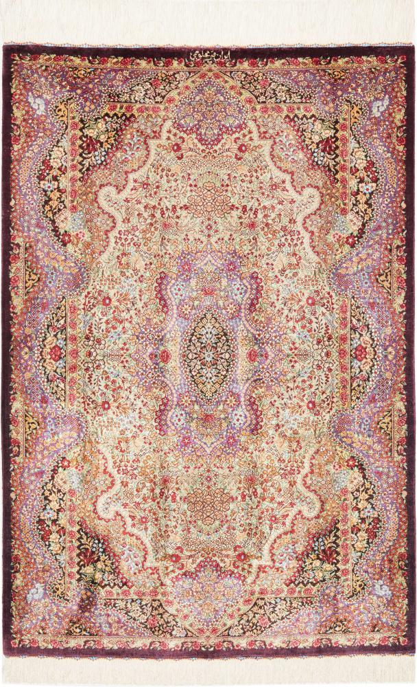 Persisk tæppe Ghom Silke 122x81 122x81, Persisk tæppe Knyttet i hånden