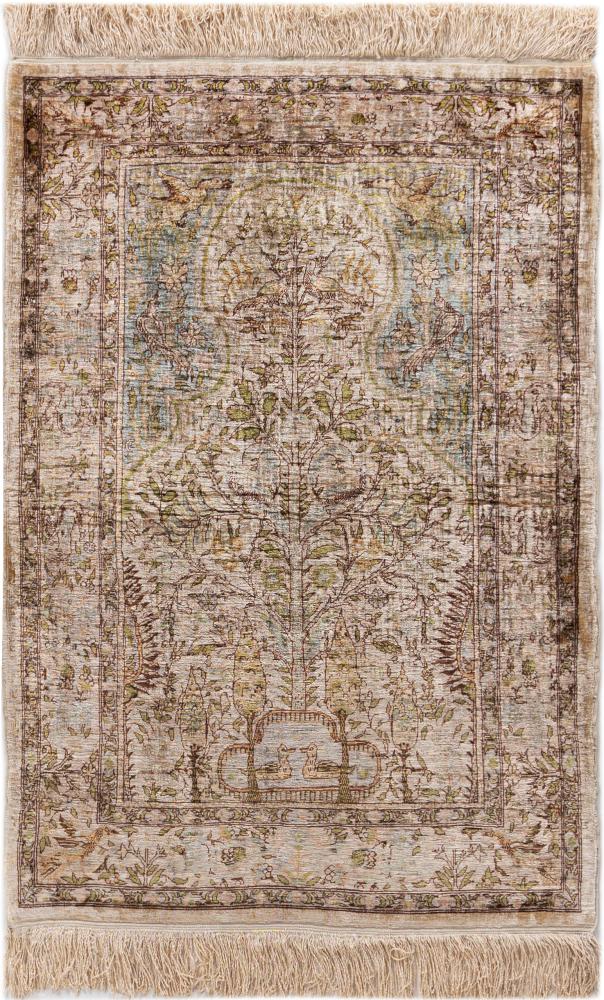  Hereke Soie 98x67 98x67, Tapis persan Noué à la main