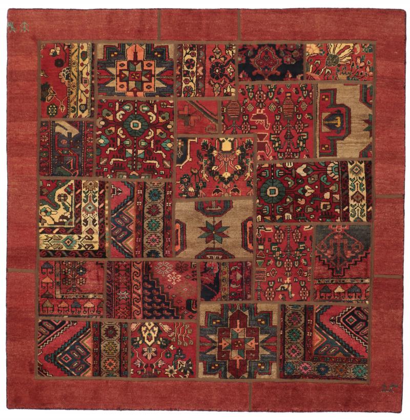 Perzisch tapijt Patchwork 201x199 201x199, Perzisch tapijt Handgeknoopte