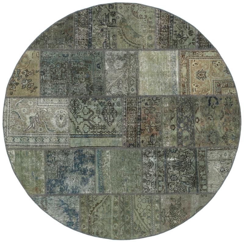 Persian Rug Patchwork 201x199 201x199, Persian Rug Knotted by hand