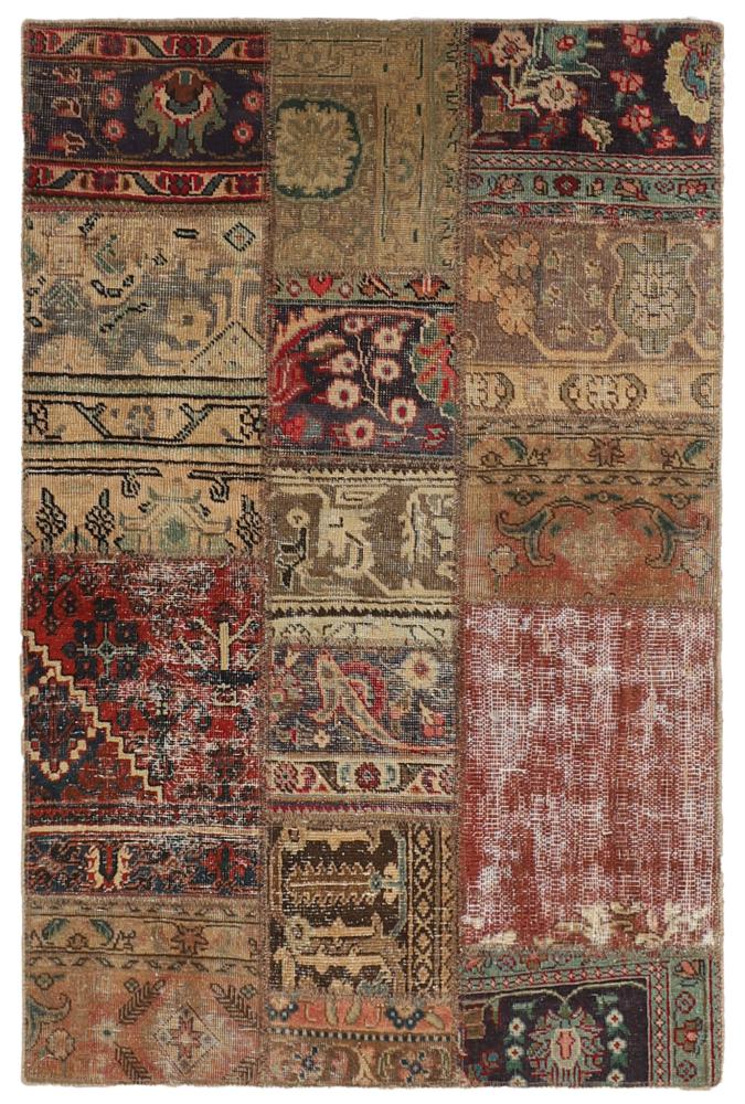 Persisk tæppe Patchwork 165x107 165x107, Persisk tæppe Knyttet i hånden