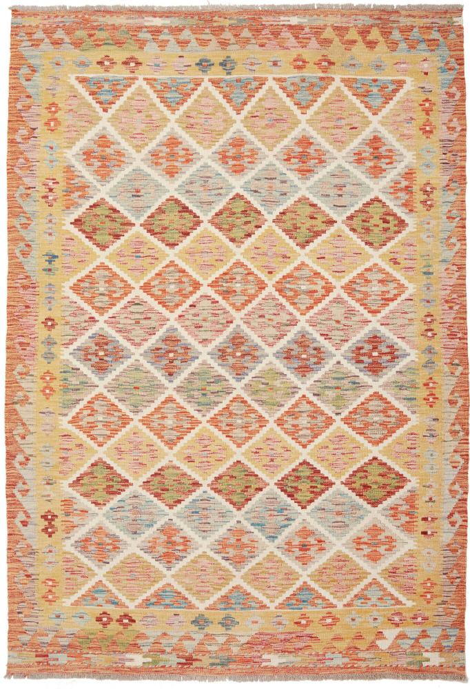 Tapete afegão Kilim Afegão 220x150 220x150, Tapete persa Tecido à mão