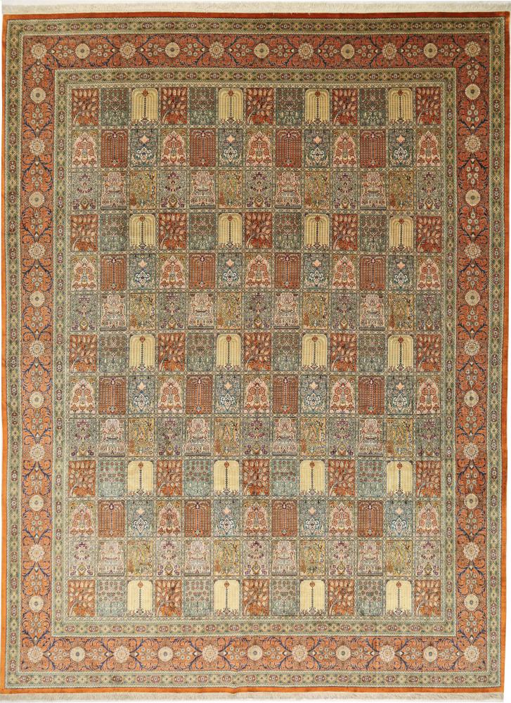 Tappeto persiano Qum di Seta 393x292 393x292, Tappeto persiano Annodato a mano