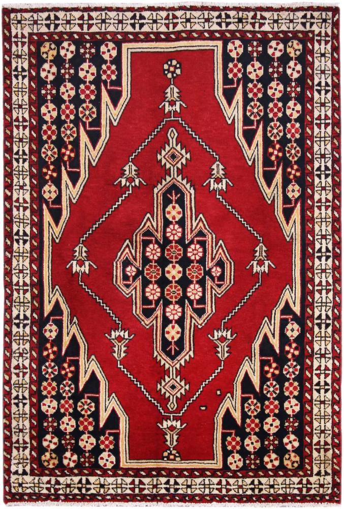 Tapis persan Hamadan 187x129 187x129, Tapis persan Noué à la main