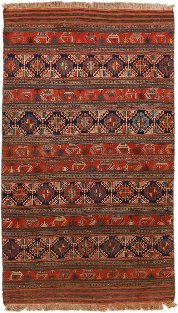 Tapete persa Kilim Fars Antigo 184x104 184x104, Tapete persa Tecido à mão