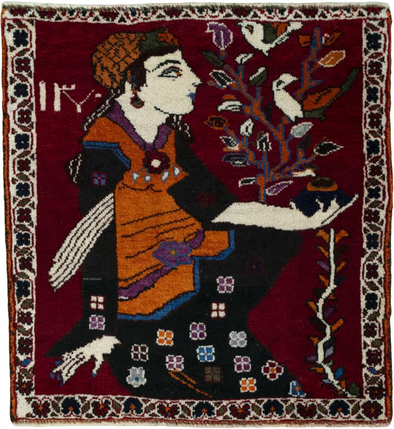 Tapis persan Shiraz 74x69 74x69, Tapis persan Noué à la main