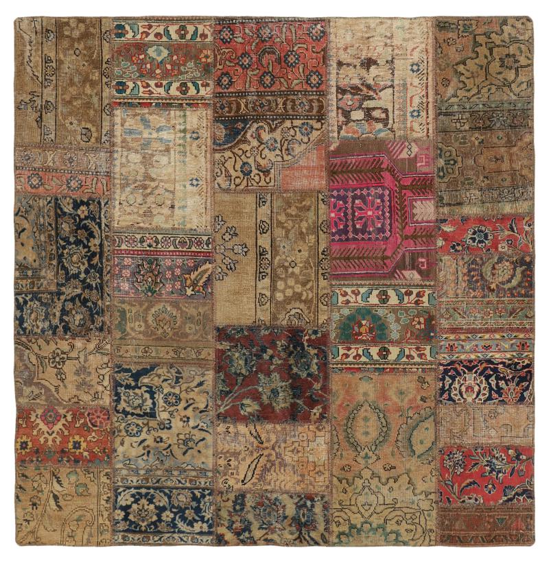 Perzisch tapijt Patchwork 199x199 199x199, Perzisch tapijt Handgeknoopte