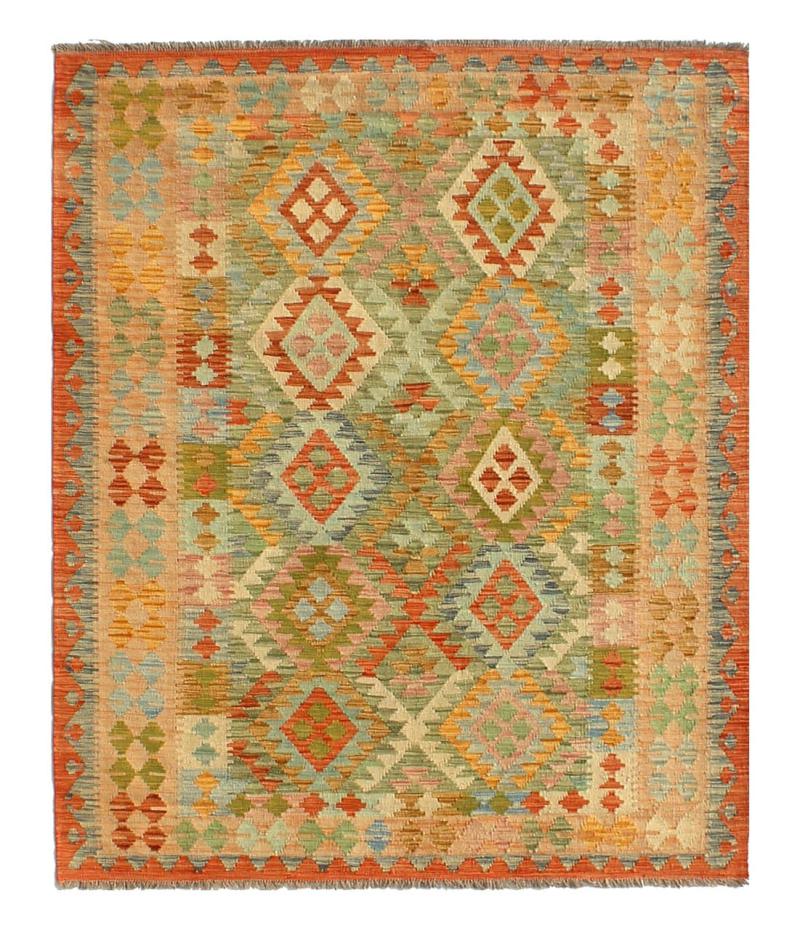 Afghan rug Kilim Afghan 6'9"x5'1" 6'9"x5'1", Persian Rug Woven by hand