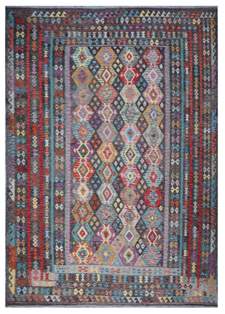 Afghan rug Kilim Afghan Kaudani 13'0"x10'2" 13'0"x10'2", Persian Rug Woven by hand