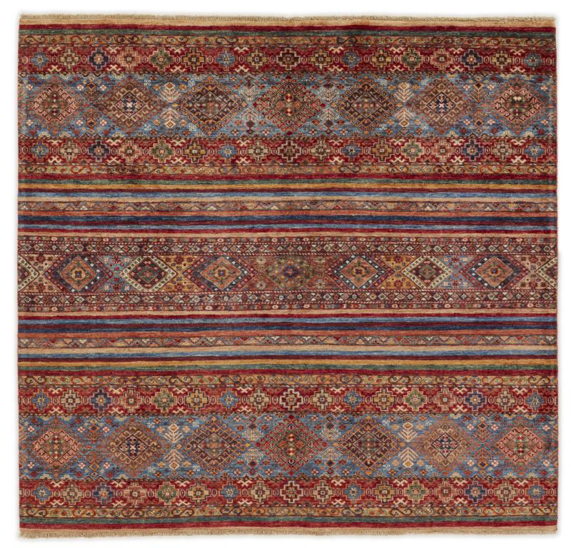 Afghan rug Arijana Shaal 203x194 203x194, Persian Rug Knotted by hand