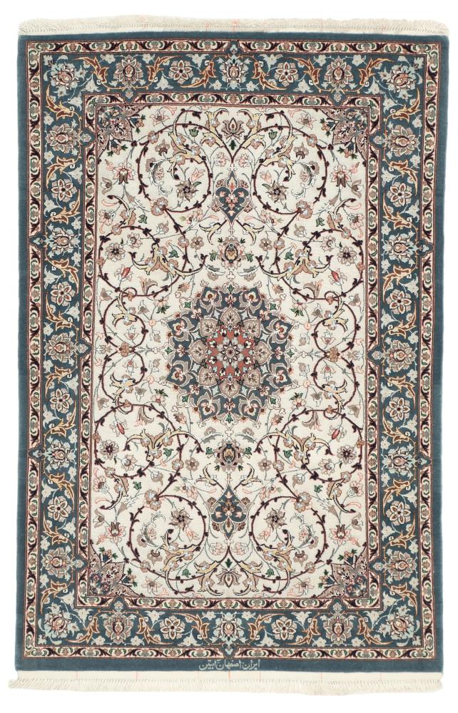 Alfombra persa Isfahán Urdimbre de Seda 124x81 124x81, Alfombra persa Anudado a mano