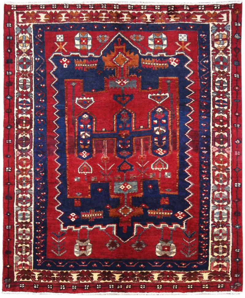 Persisk tæppe Bakhtiar 195x159 195x159, Persisk tæppe Knyttet i hånden