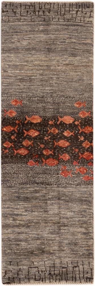 Tapis persan Persan Gabbeh Loribaft Atash 151x49 151x49, Tapis persan Noué à la main