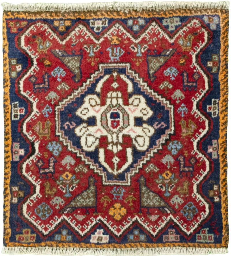 Tapis persan Shiraz 51x47 51x47, Tapis persan Noué à la main