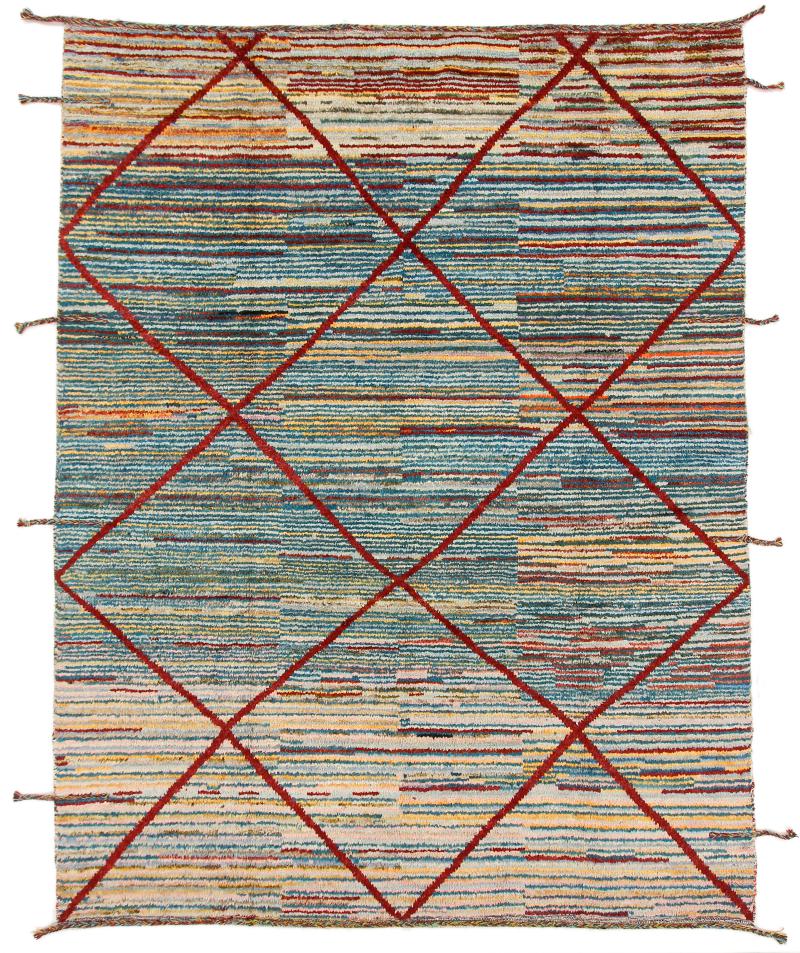 Tapete paquistanês Berber Maroccan Design 10'1"x7'9" 10'1"x7'9", Tapete persa Atado à mão